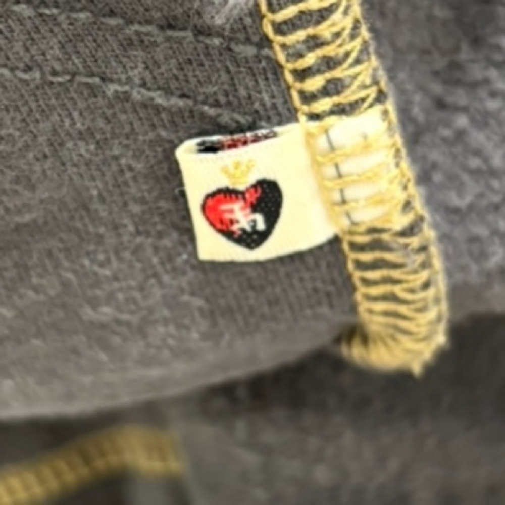 Y2K TWISTED HEARTS Charcoal Colored Women's Hoodie Sweatsuit Floral Embroidery - Picture 7 of 12